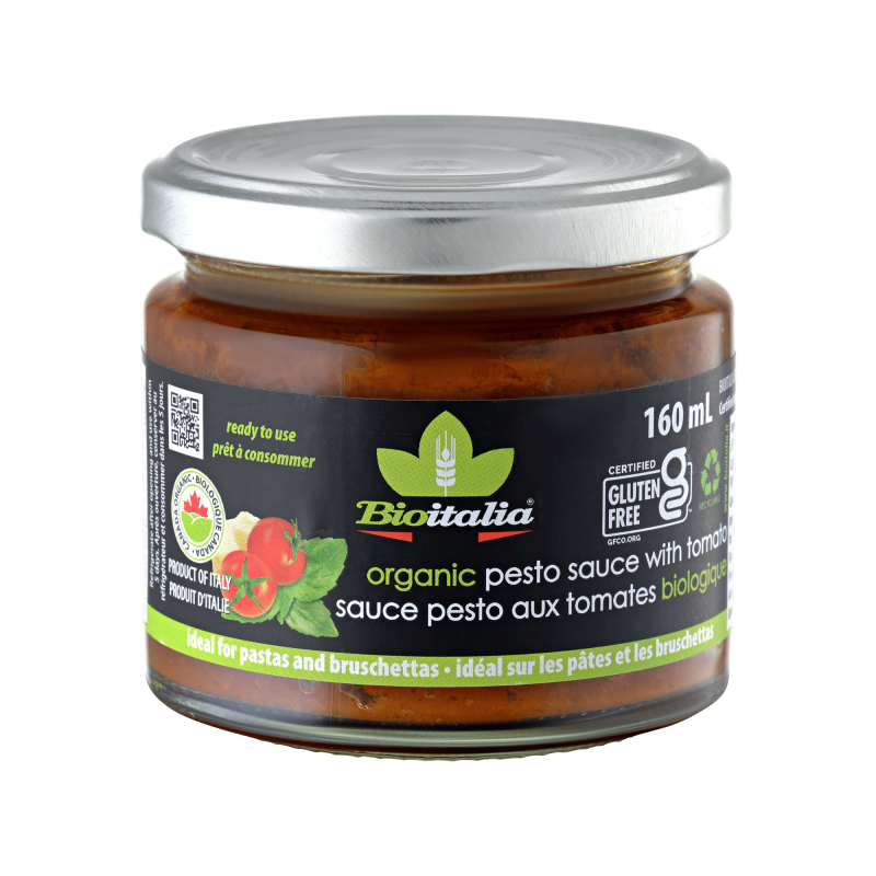BIOITALIA PESTO SAUCES -      Pesto w/Tomato, Ready-To-Use, Organic    160ml