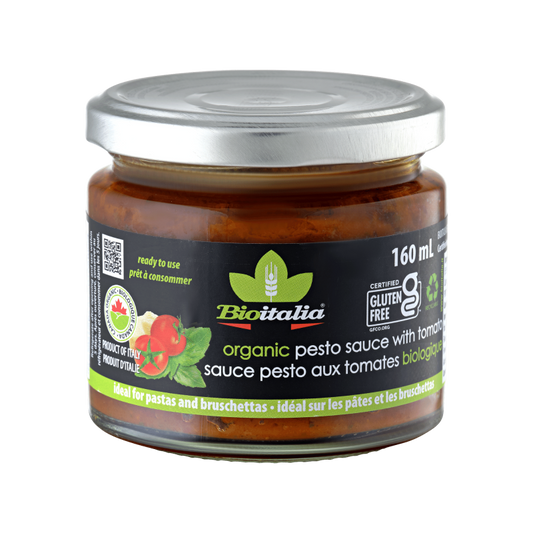 BIOITALIA PESTO SAUCES -      Pesto w/Tomato, Ready-To-Use, Organic    160ml