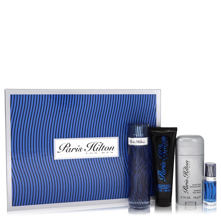 Paris Hilton    Men    Paris Hilton    -- Gift Set - 3.4 oz Eau De Toilette Spray + 3 oz Body Wash + 2.75 oz Deodorant Stick + .25 Mini EDT Spray