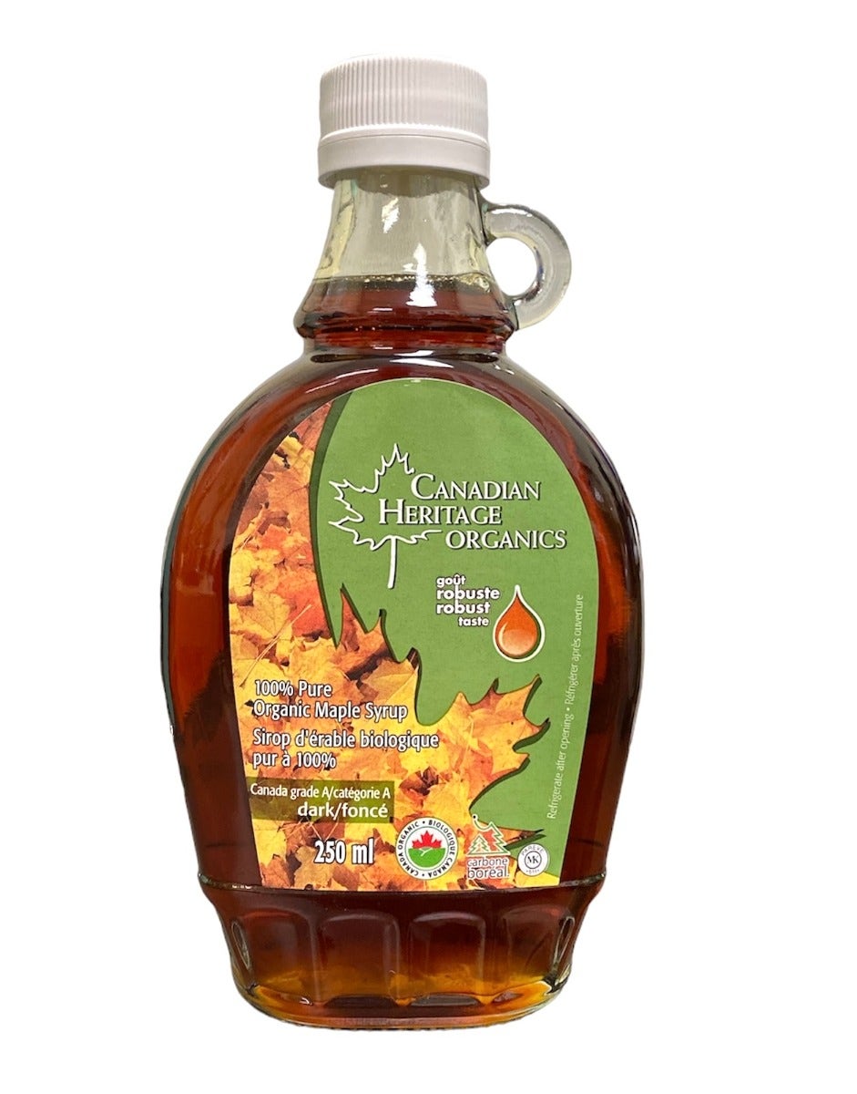 CANADIAN HERITAGE ORGANICS    Org CDN Gr A Dark Maple Syrup250mL