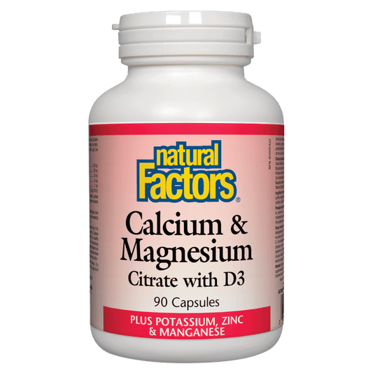 Natural Factors   Calcium & Magnesium Citrate with D3 Plus Potassium, Zinc & Manganese   90 capscaps