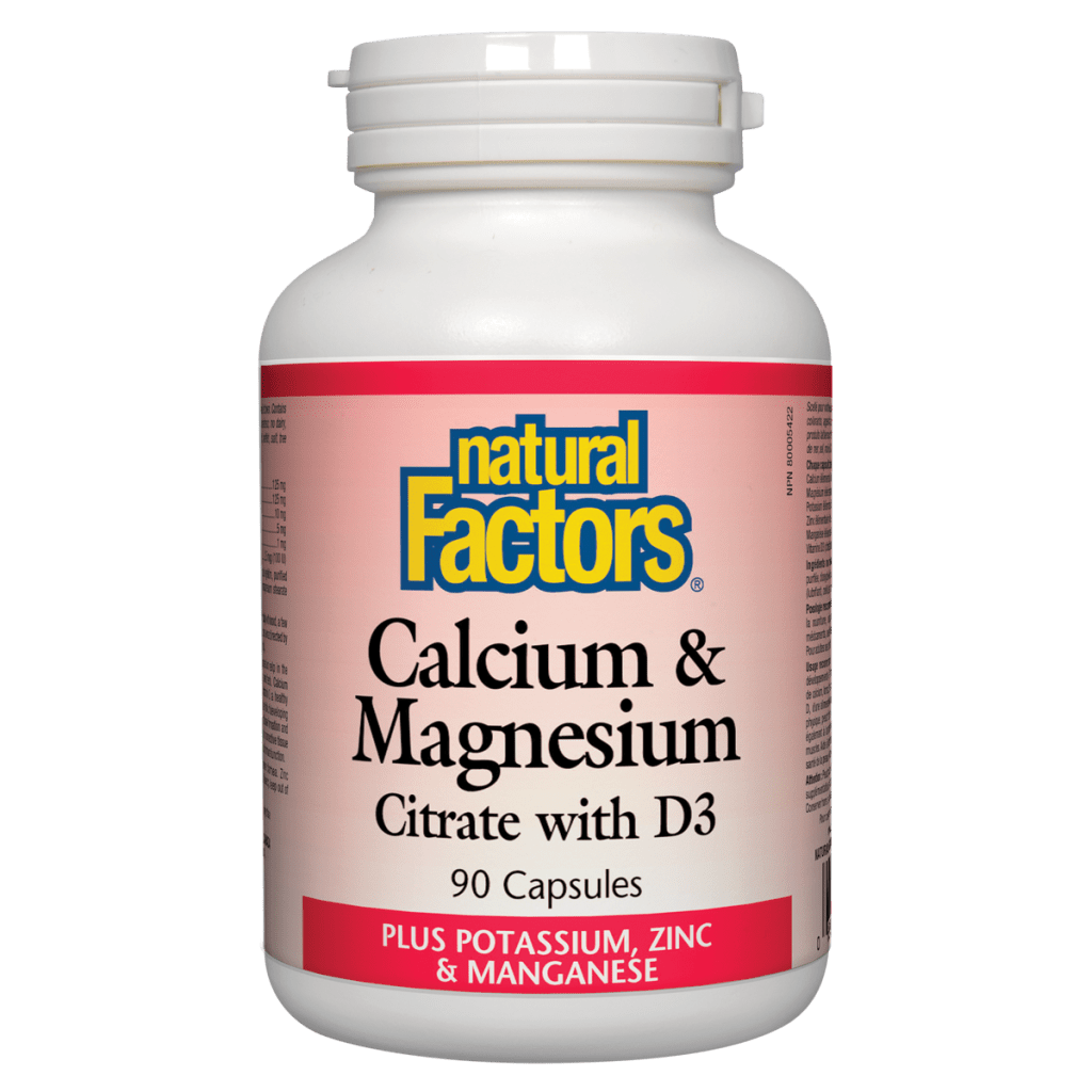 Natural Factors   Calcium & Magnesium Citrate with D3 Plus Potassium, Zinc & Manganese   90 capscaps