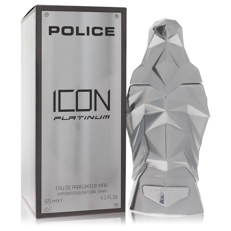 Police Icon Platinum Eau De Parfum Spray By Police Colognes 4.2 oz Eau De Parfum Spray