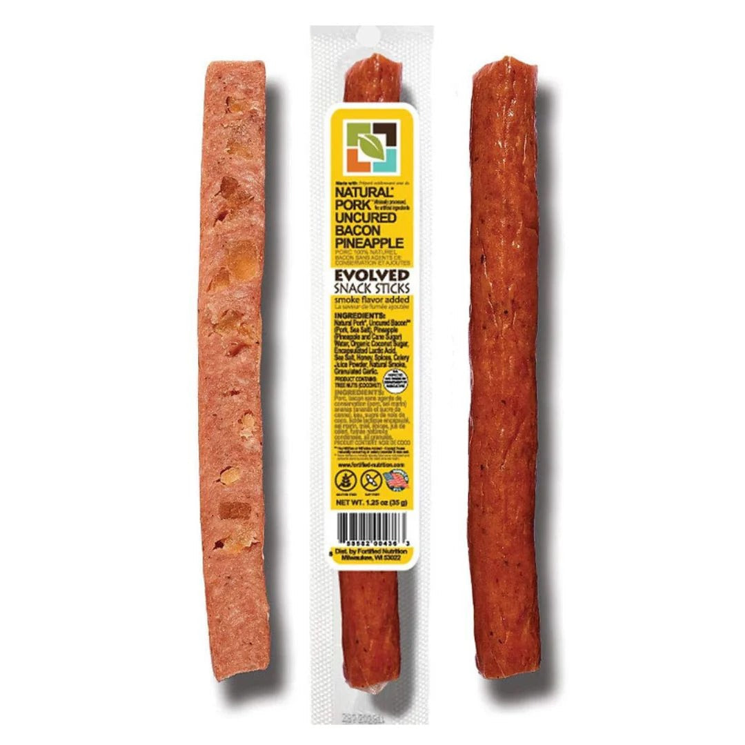 Evolved Snack Sticks Pork - Uncured Bacon & Pineapple 18 x 33g