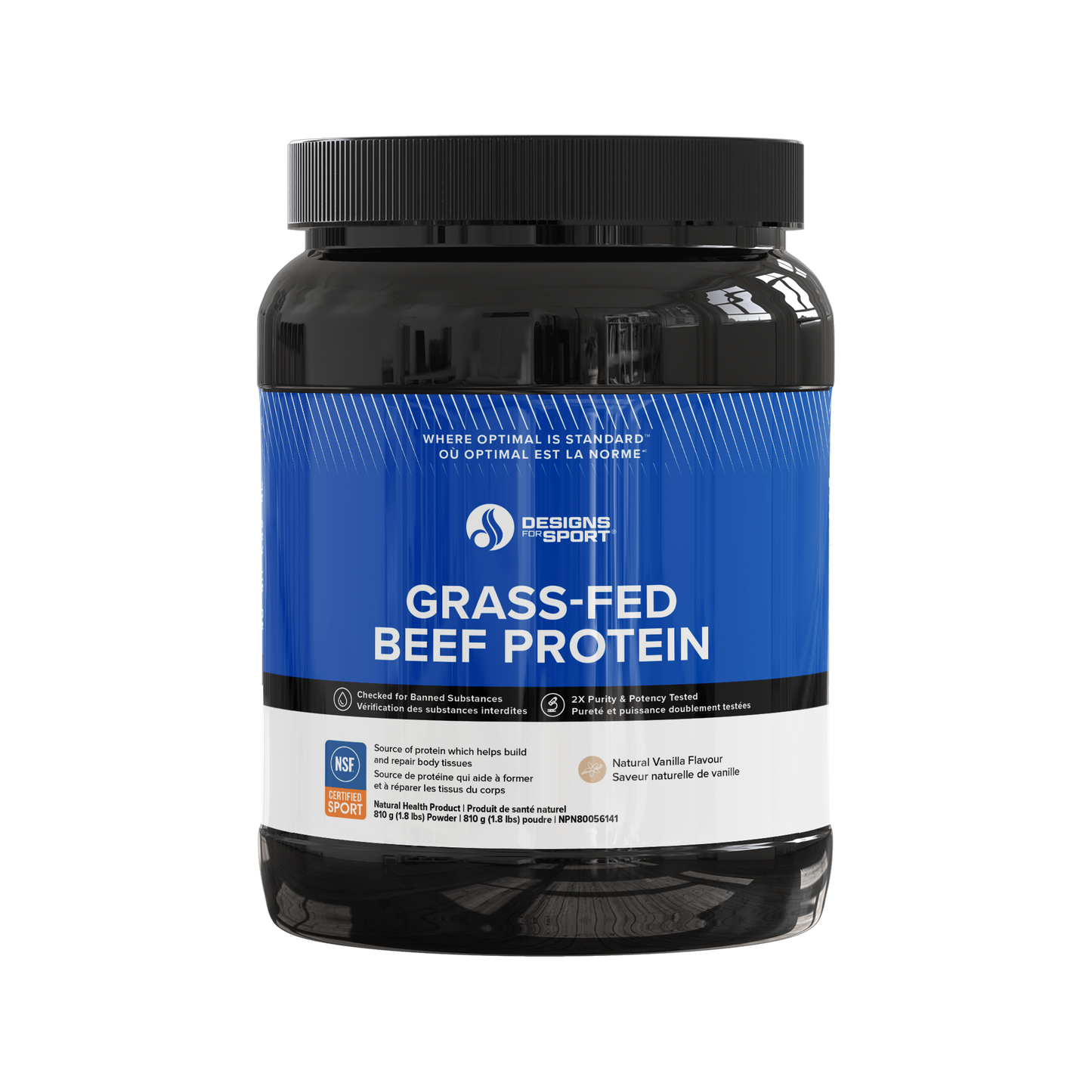 Design For Health Sport  Grass-Fed Beef Protein Vanilla  810 gPowder