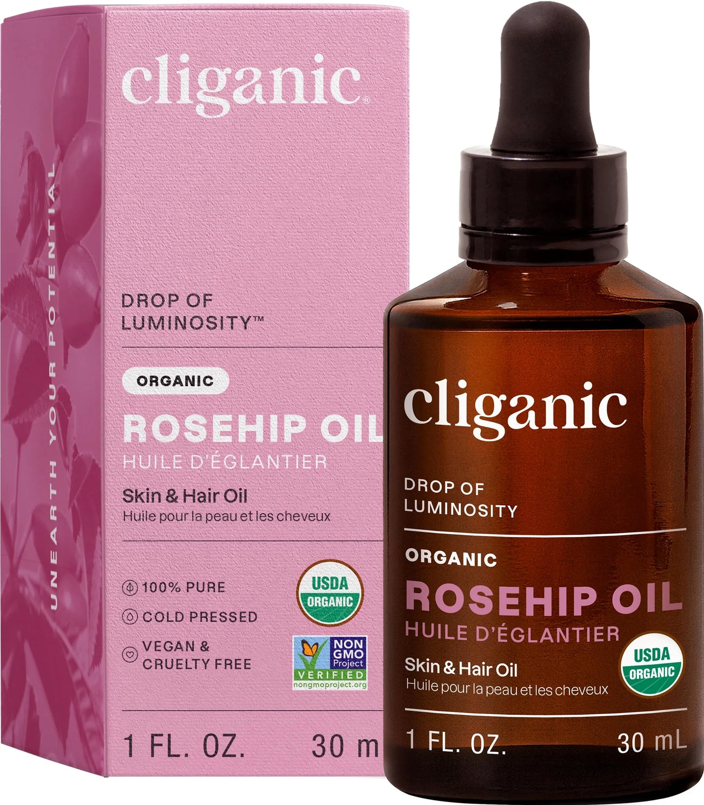 CLIGANIC    Organic Rosehip Oil, 30ml