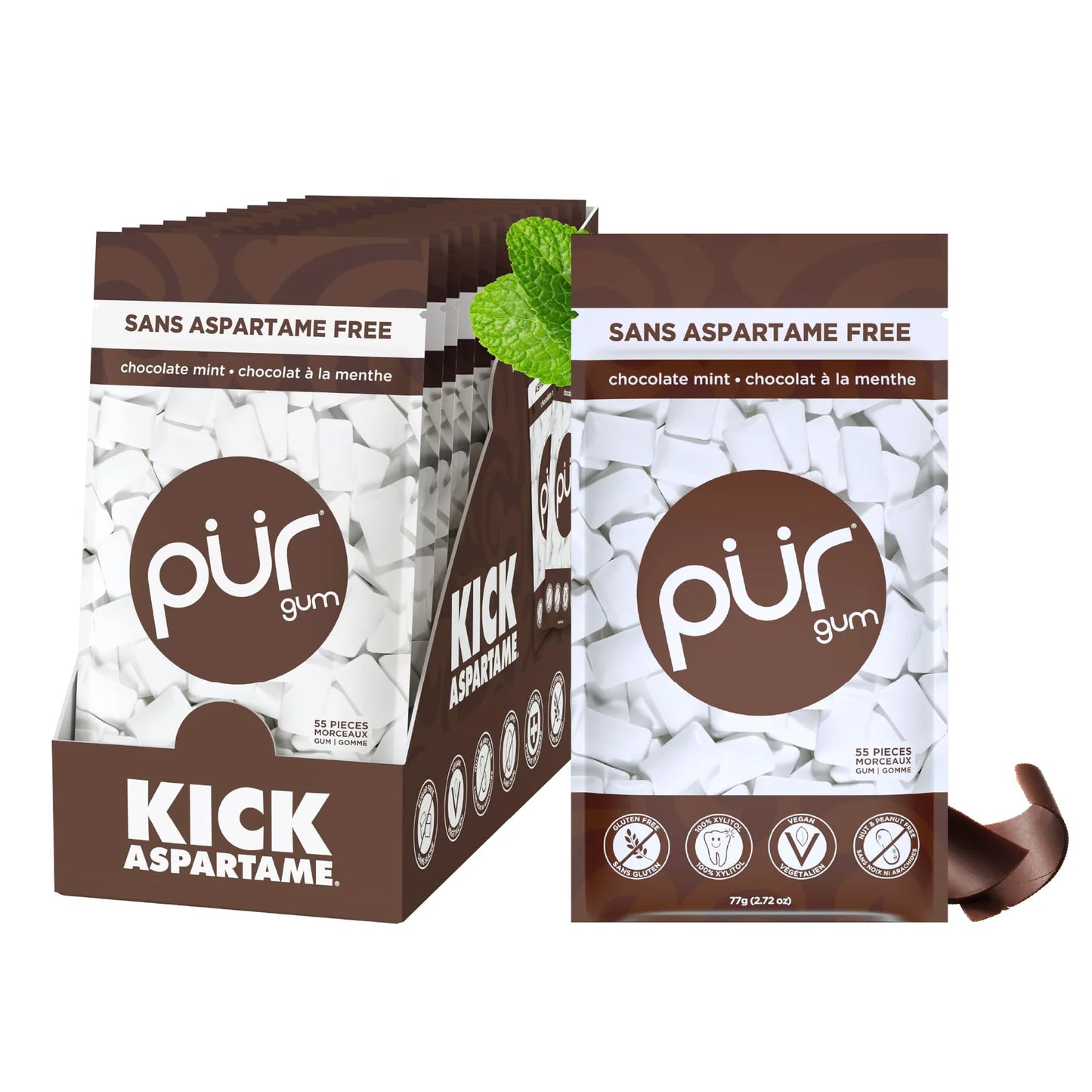 PUR    GB-Choco. Mint, 55ct, 12/tray