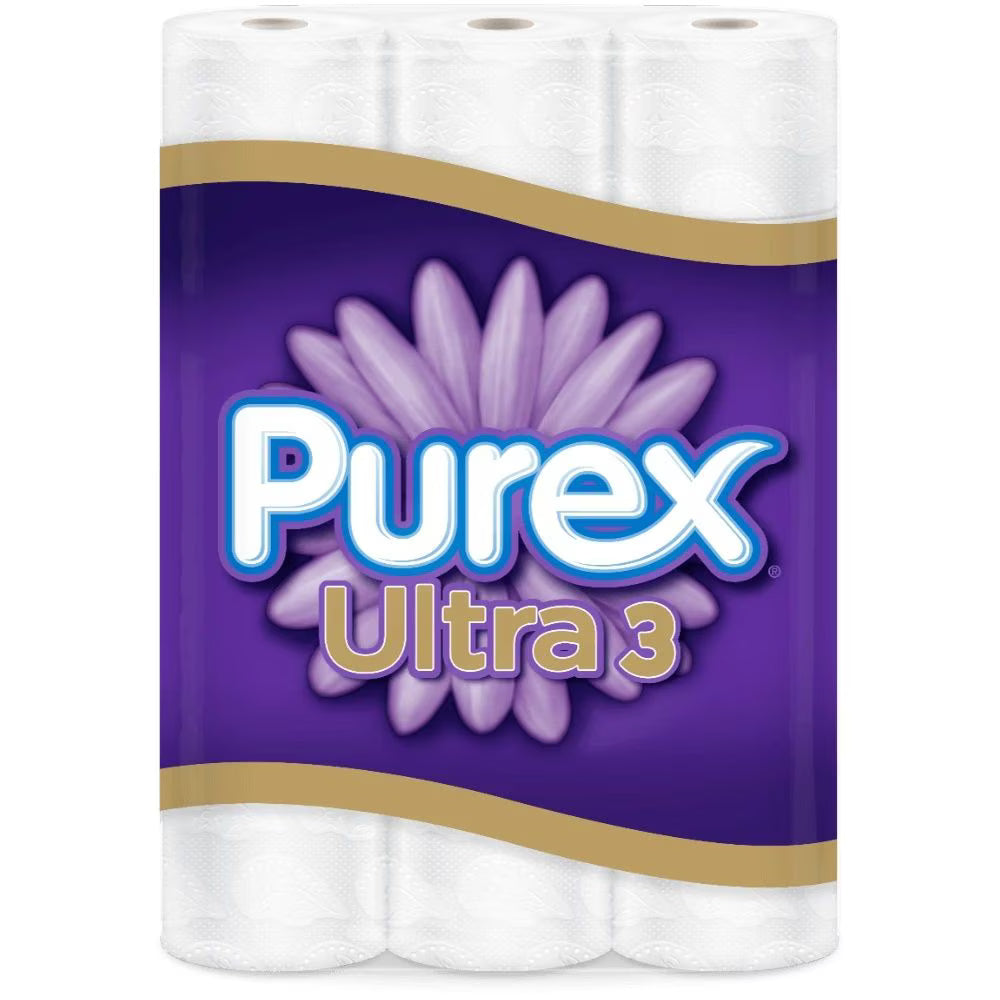 PUREX BATHROOM TISSUE 3PLY ULTRA DOUBLE 8 pack of 12
