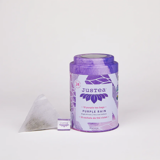 JUSTEA - Purple Rain,  Purple Tea,  Tea Bags   (tin)    24g