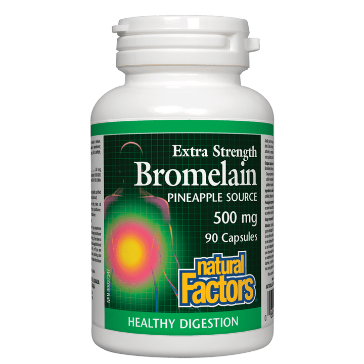 Natural Factors   Bromelain Extra Strength, Pineapple Source 500 mg   90 capscaps