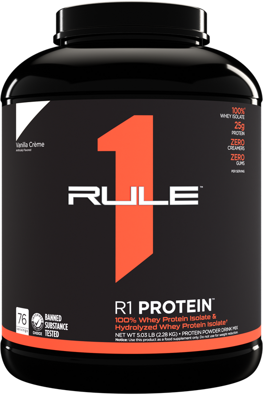 RULE 1   R1 PROTEIN ISOLATE NATURALLY FLAVORED   PURE VANILLA   4.3lbs