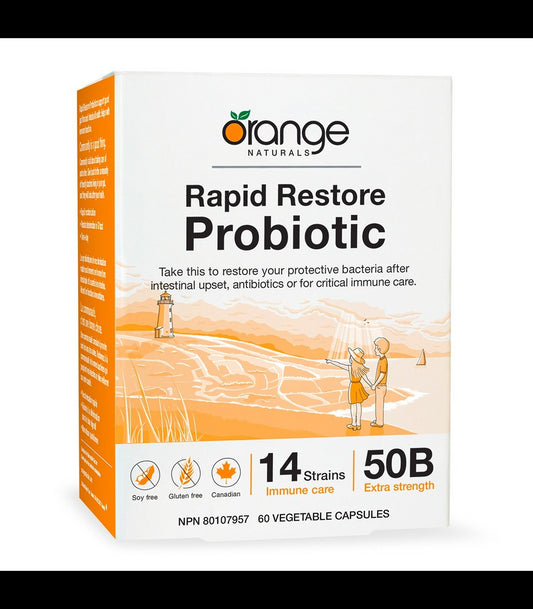 Orange Naturals      Rapid Restore Probiotic 50B      60 v-caps