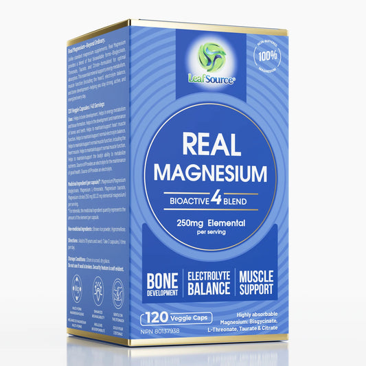 LEAF SOURCE *    Real Magnesium Bio-Active 4 Blend, 120vcaps