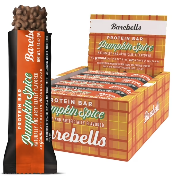 BAREBELLS PROTEIN BAR   55g -12/box   PUMPKIN SPICE
