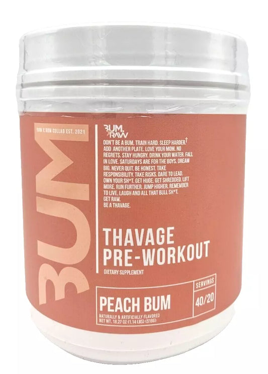 Raw Nutrition - CBUM Thavage Pre-workout Peach Bum 40 Servings