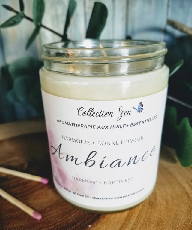 Senzy, soya candles  Ambiance (Lemon, Orange and Geranium)    9oz