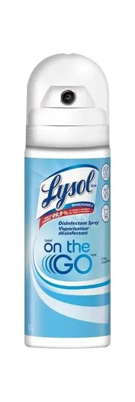 LYSOL ON THE GO DISINFECTANT SP CRISP LINEN 42.5G AEROSOL pack of 12