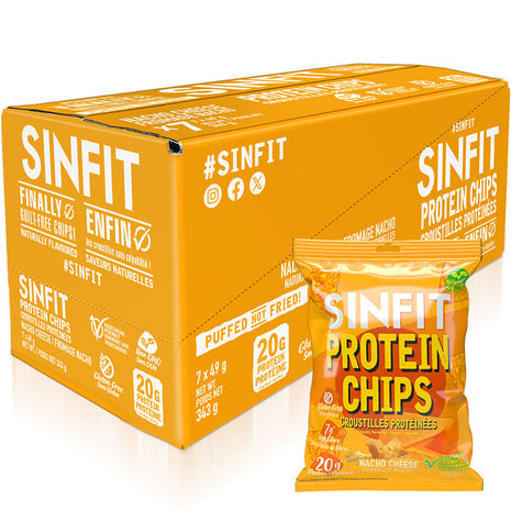 SinFit   SinFit Protein Chips, Nacho Cheese 7/box