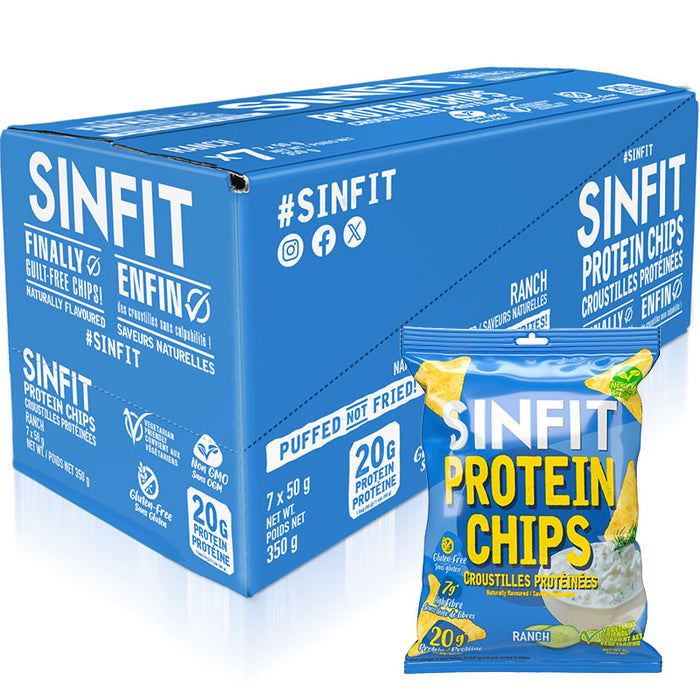 SinFit   SinFit Protein Chips, Salt & Vinegar 7/box