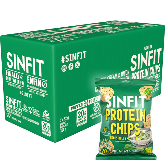 SinFit   SinFit Protein Chips, Sour Cream & Onion 7/box