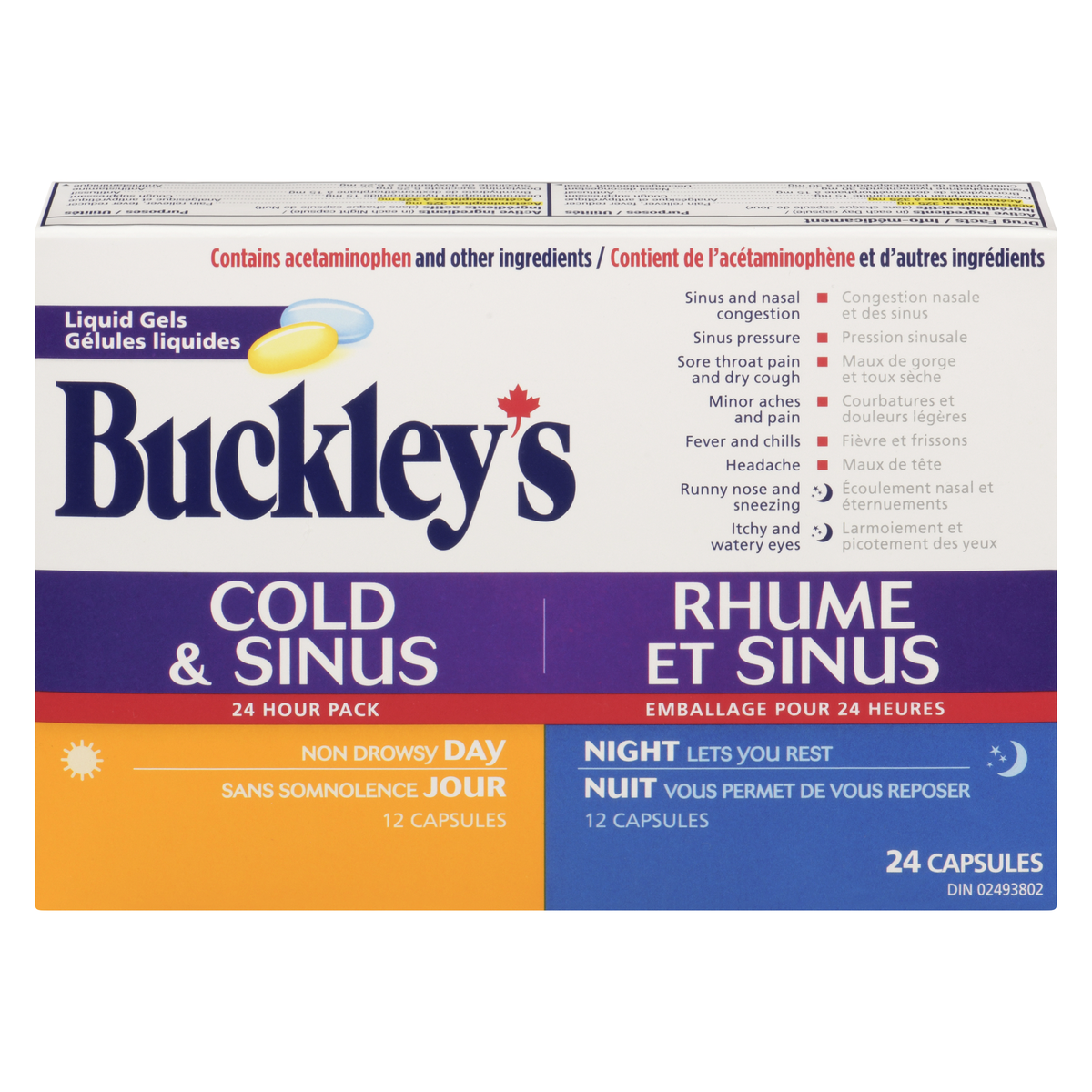 BUCKLEY'S COLD&SINUS DAY/NIGHT LIQUI-GEL 12+12 CAPSULE