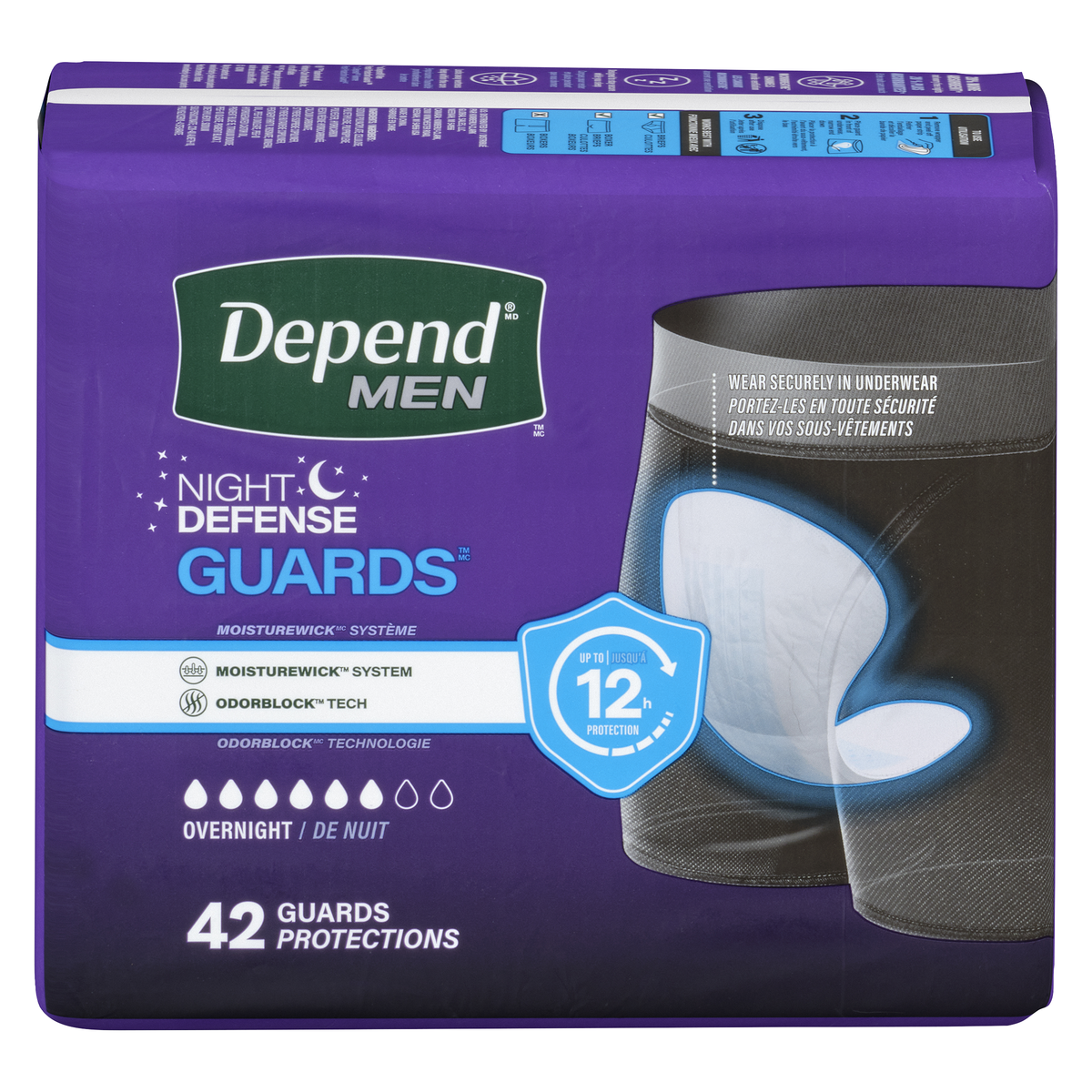 DEPEND UNDERWEAR MEN GUARD NIGHT 42 pack of 2