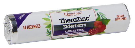 Quantum   TheraZinc Elderberry Rolls Ctr Disp 12 x 14pc