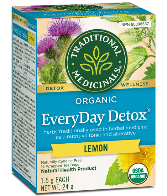 Traditional Medicinals   Herbal Teas   Everyday Detox Lemon 16CT