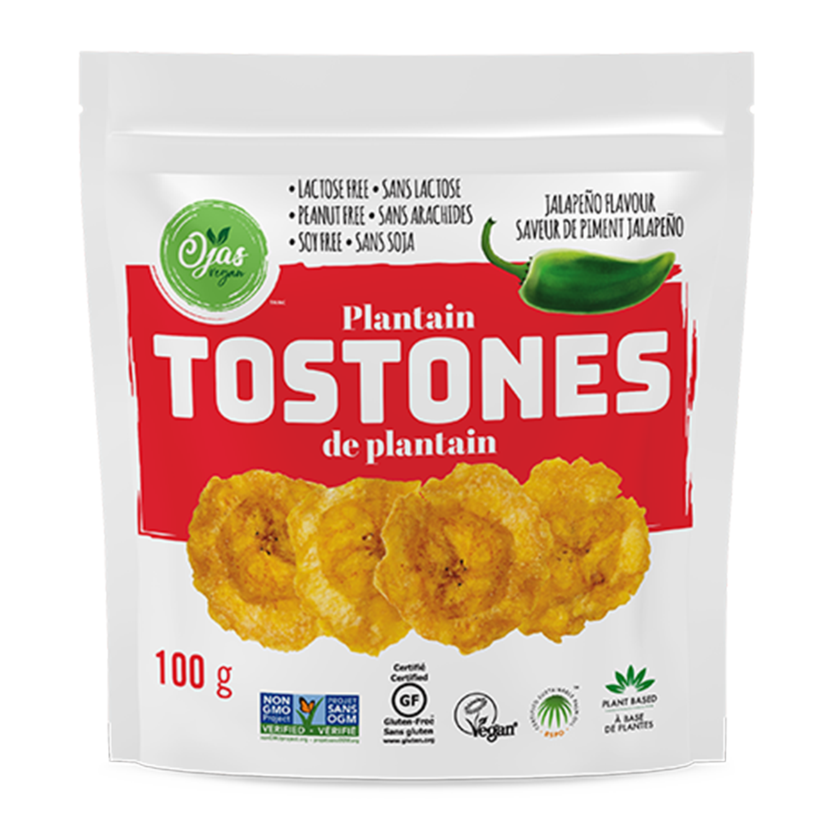 Ojas Vegan   Jalapeno Plantain Tostones   100 g