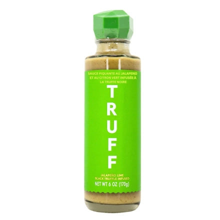 Truff    TRUFF Sauce (Bilingual)    Flavour: Black Truffle Jalapeno Lime Hot Sauce 
Container Size: 170 g    Case of 6