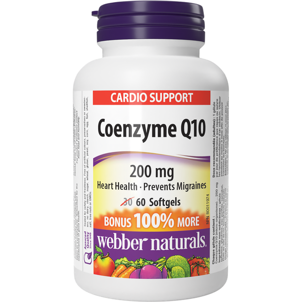 Webber Naturals - Coenzyme Q10 200 mg - 30+30 Softgels