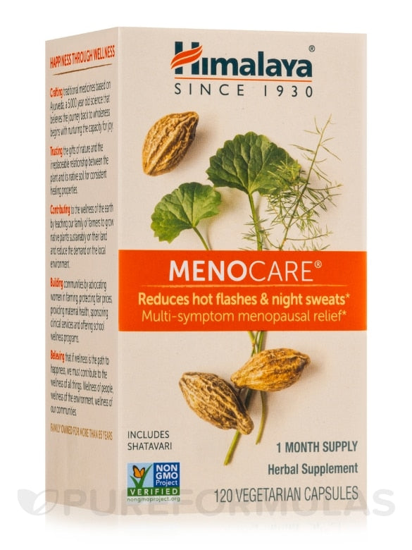 Himalaya Wellness    Himalaya Formulas Menocare® (English)    Container Size: 120 Count    Each