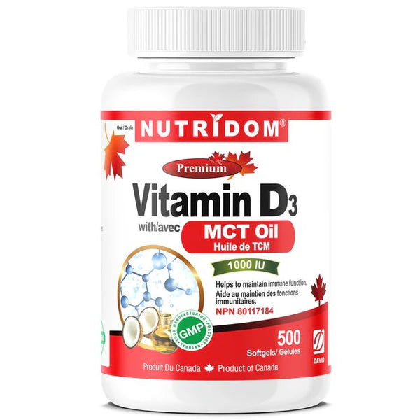 NUTRIDOM®    Vitamin D3 w/MCT oil 500 Softgels