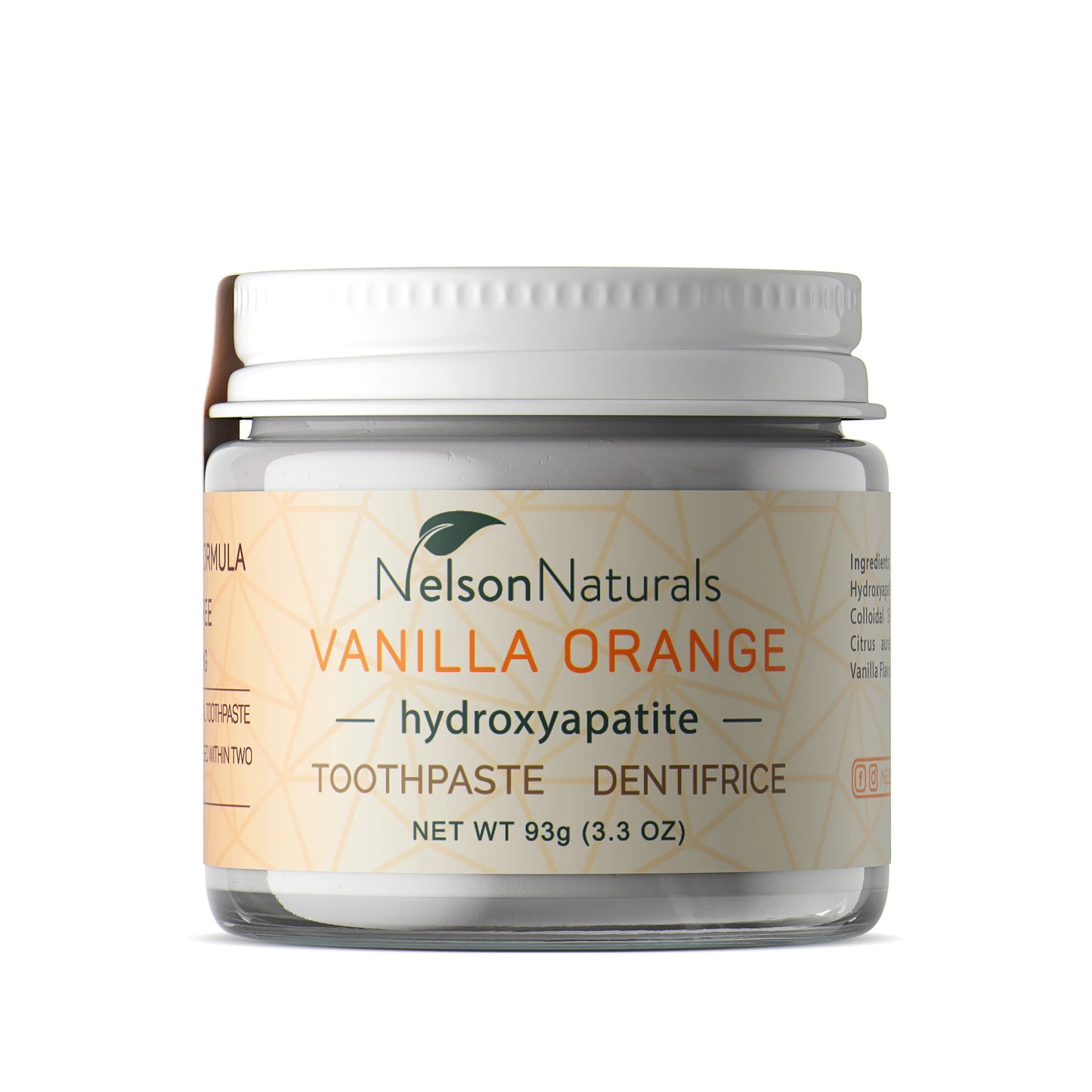 Nelson Naturals   Vanilla Orange With Hydroxyapatite 93g