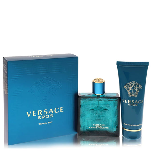 Versace    Men    Versace Eros    -- Gift Set - 3.4 oz Eau De Toilette Spray + 3.4 oz Shower Gel