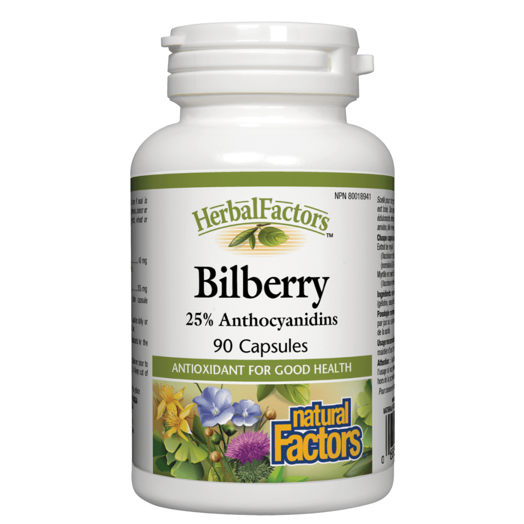 Natural Factors   Bilberry, HerbalFactors®   90 capscaps