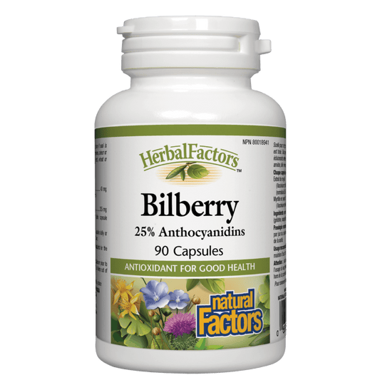 Natural Factors   Bilberry, HerbalFactors®   90 capscaps