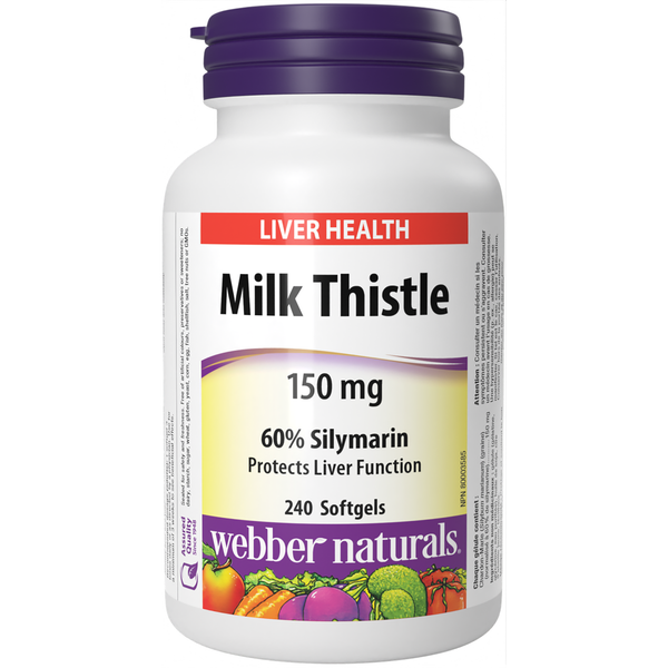 Webber Naturals - Milk Thistle 60% Silymarin 150 mg - 240 Softgels