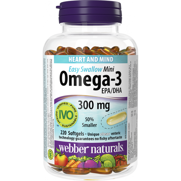 Webber Naturals - Omega-3 Mini 300 mg - 220 Clear Enteric
Softgels