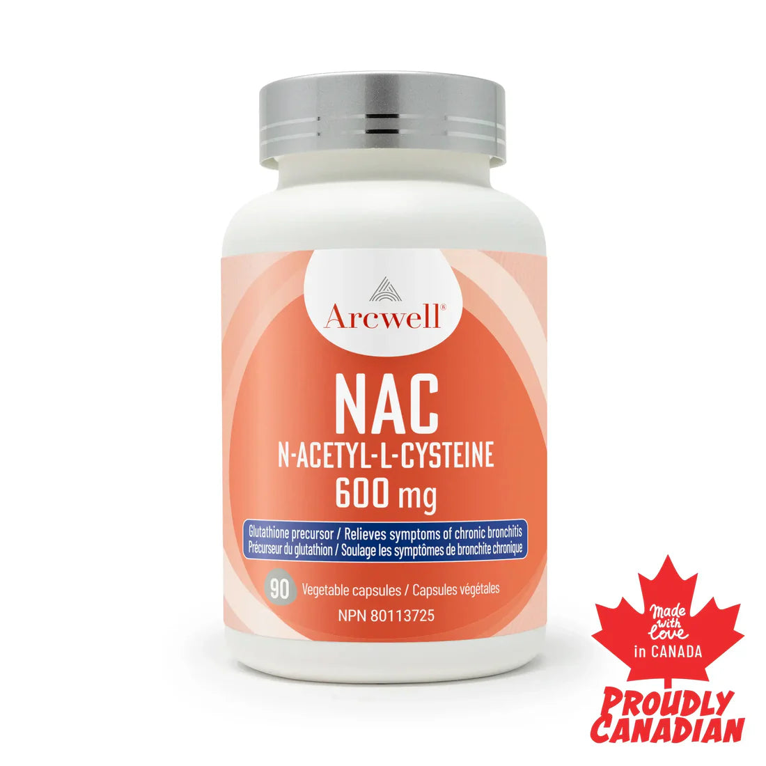 ARCWELL  NAC (N-Acetyl-L-Cysteine)  600mg / 90caps