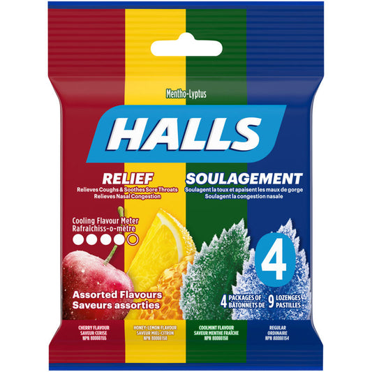 HALLS MULTI LOZ ASTD 4PK LOZENGE pack of 12