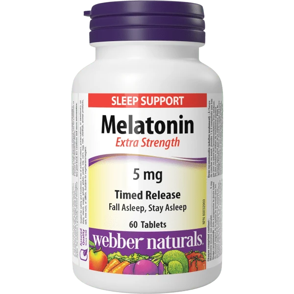 Webber Naturals - Melatonin Extra Strength Timed Release 5 mg - 60 Tablets