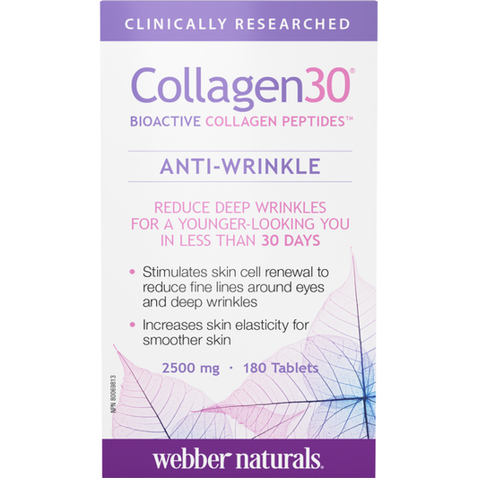 Webber Naturals - Collagen30® Bioactive Collagen Peptides 2500 mg - 180 Tablets