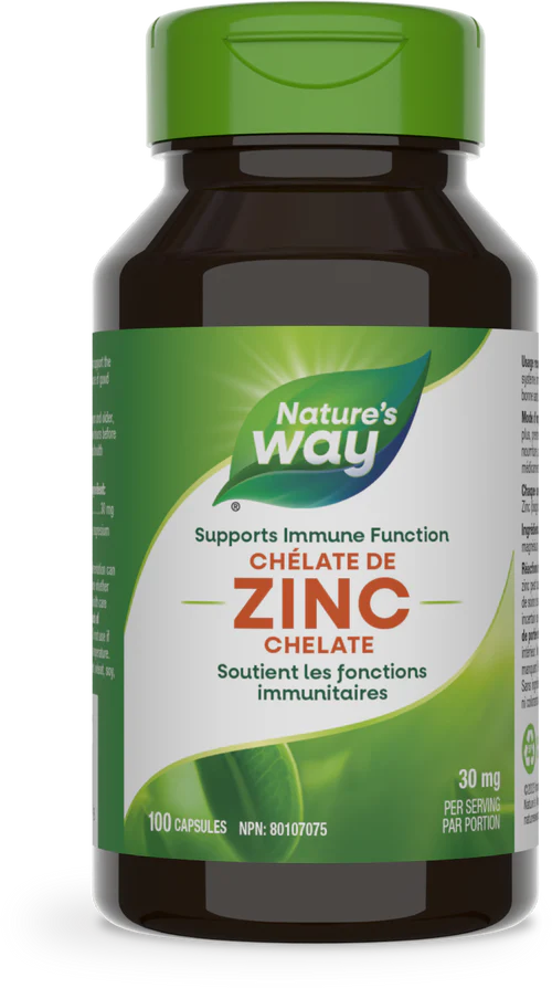 Nature's Way - Zinc Chelate (zinc bisglycinate) 30mg - 100 caps