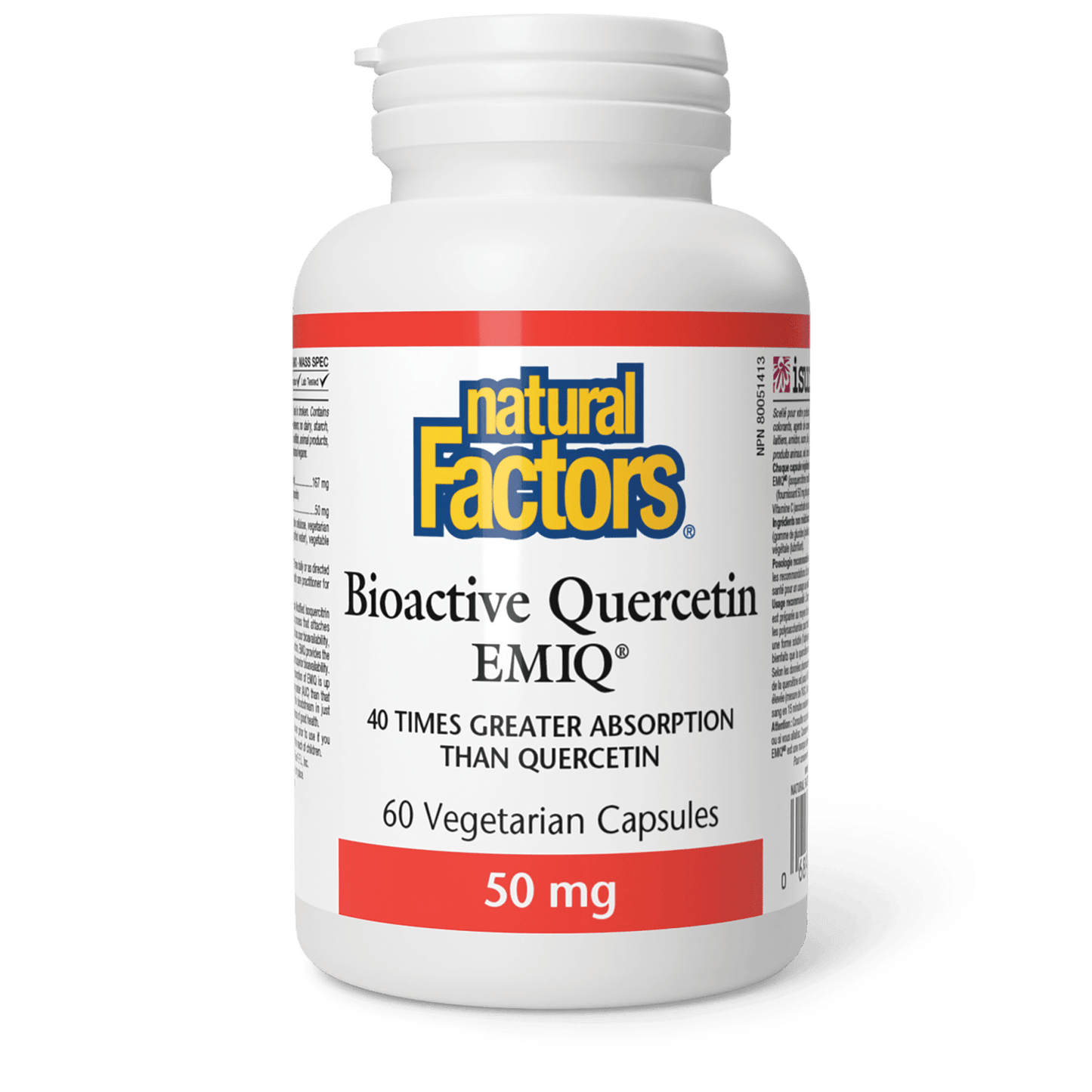 Natural Factors   Bioactive Quercetin EMIQ 50 mg   60 vcapsvcaps