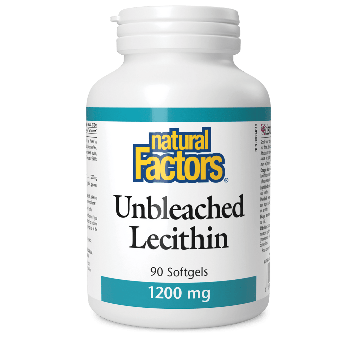 Natural Factors   Unbleached Lecithin 1200 mg   90 sglssgls