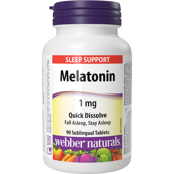 Webber Naturals - Melatonin Quick Dissolve 1 mg - 90 Sublingual Tablets
