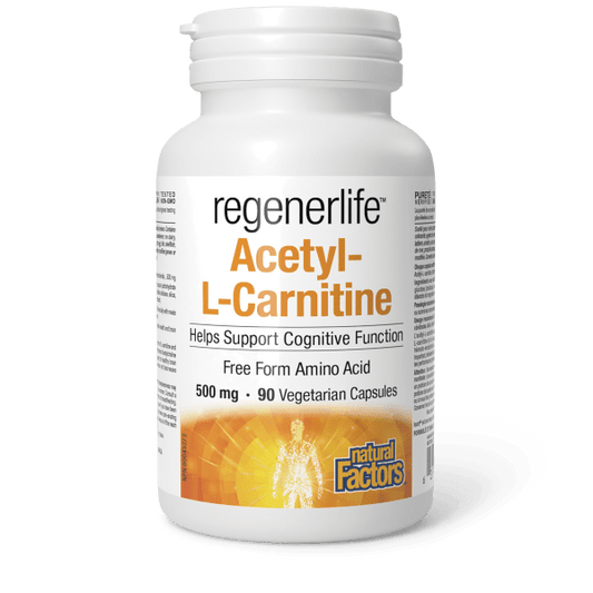 Natural Factors   Acetyl-L-Carnitine 500 mg,Regenerlife   90 vcapsvcaps