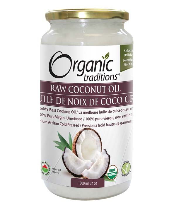 Organic Traditions - Coconut Oil, Raw Ex Virgin Unrefind - 1000 ml