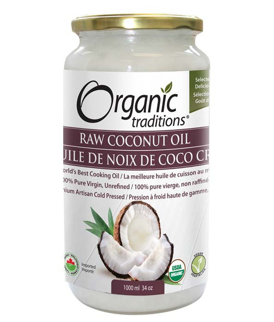 Organic Traditions - Coconut Oil, Raw Ex Virgin Unrefind - 1000 ml